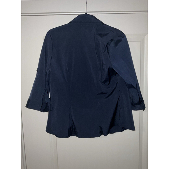 Womens Top Blouse Size PL Blue Button Down Pleats Stretch New Antilia Femme - Picture 7 of 9